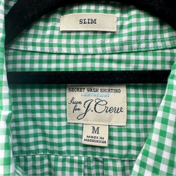 J CREW Long Sleeve Shirt Mens Size Medium Secret Wash Lightweight Check Plaid - Picture 2 of 6